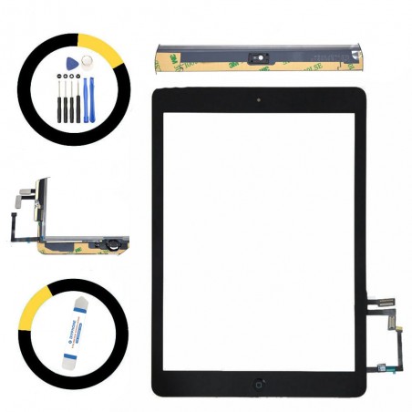 Digitizer Tochscreen Display Glas für iPad Air 1 Modell A 1474 schwarz